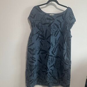 Blue Linen Dress 2x